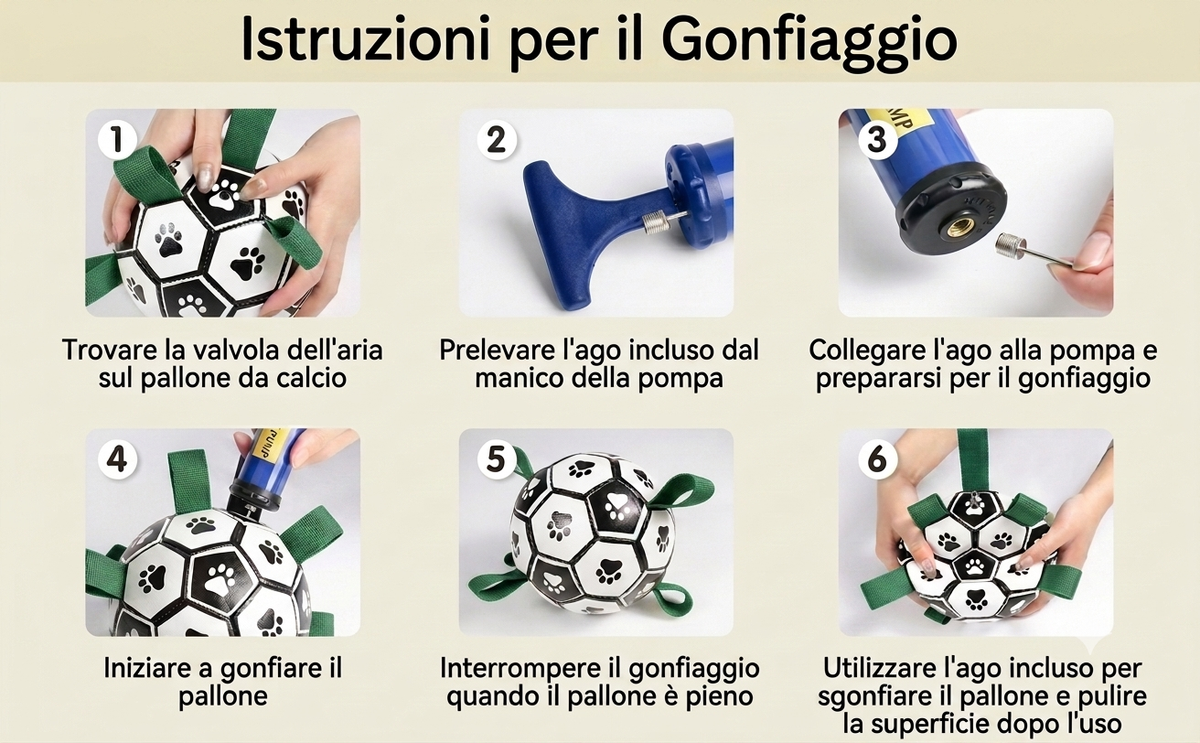 Palla da Calcio per Cani con Impugnature